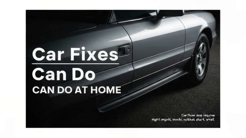 Car Fixes Can Do at Home