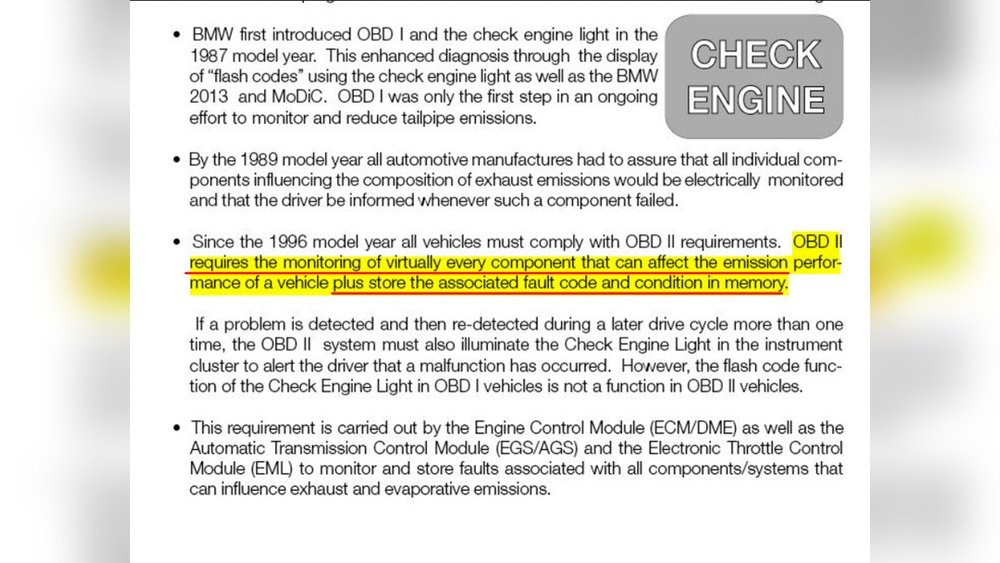 Check Engine Light Bmw Codes