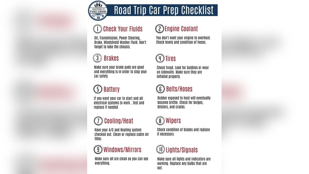 Road Trip Car Checklist