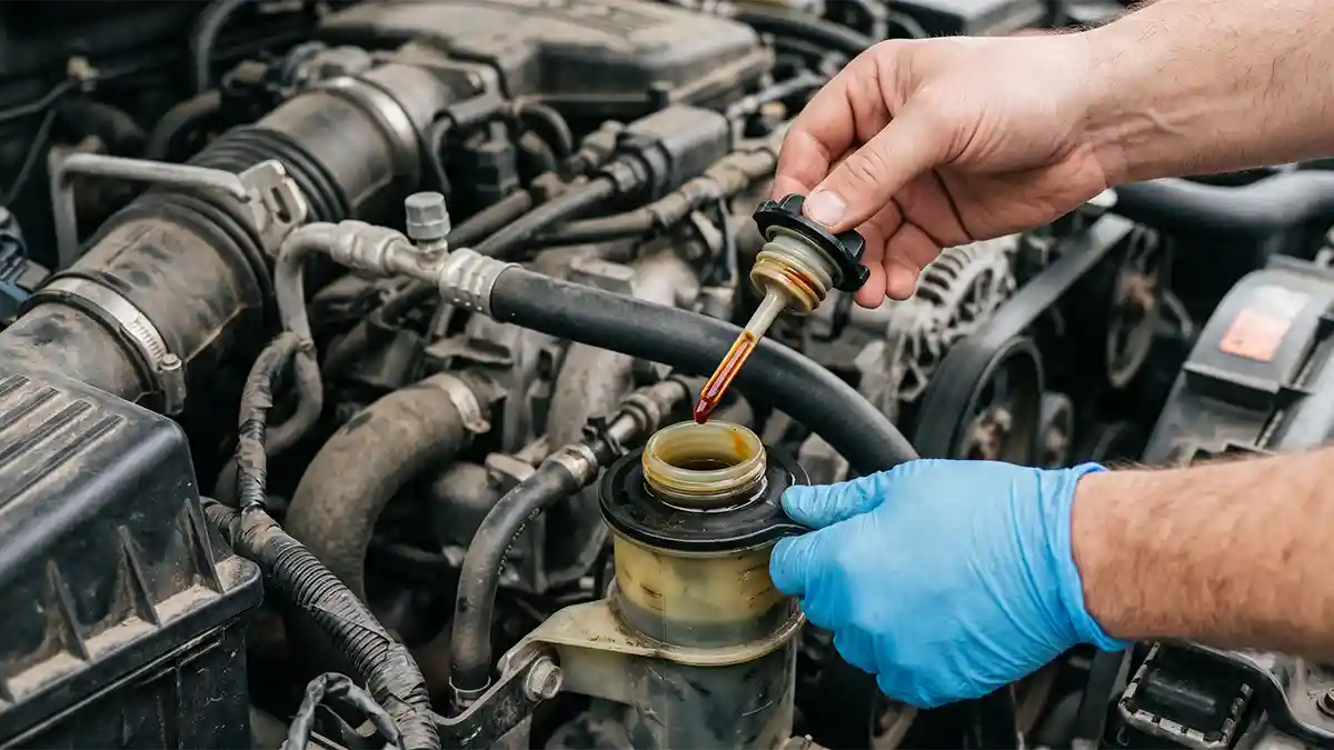 power steering fluid level check